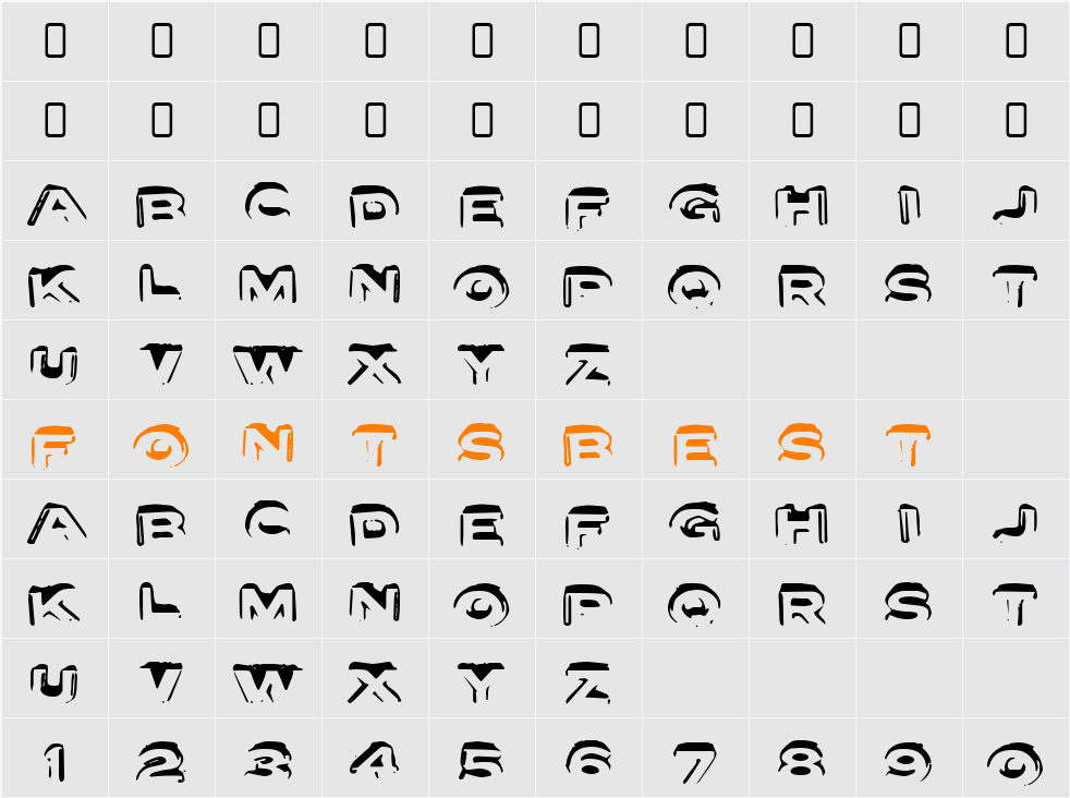 Letter Set A Character Map