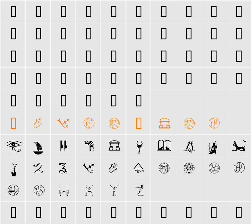 Deniart Sampler Character Map