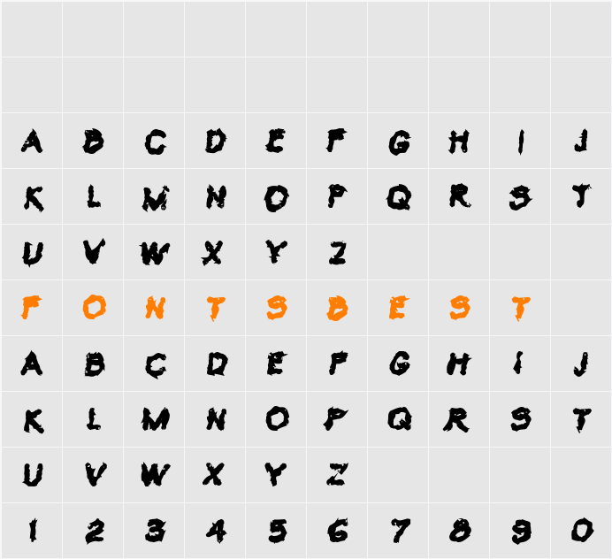 VTC Krinkle-Kut  Character Map