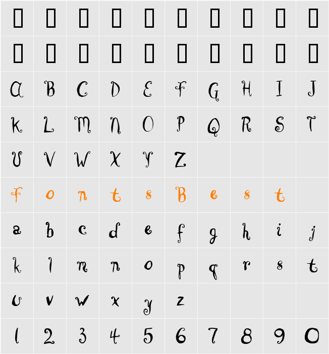 BrownCow Character Map