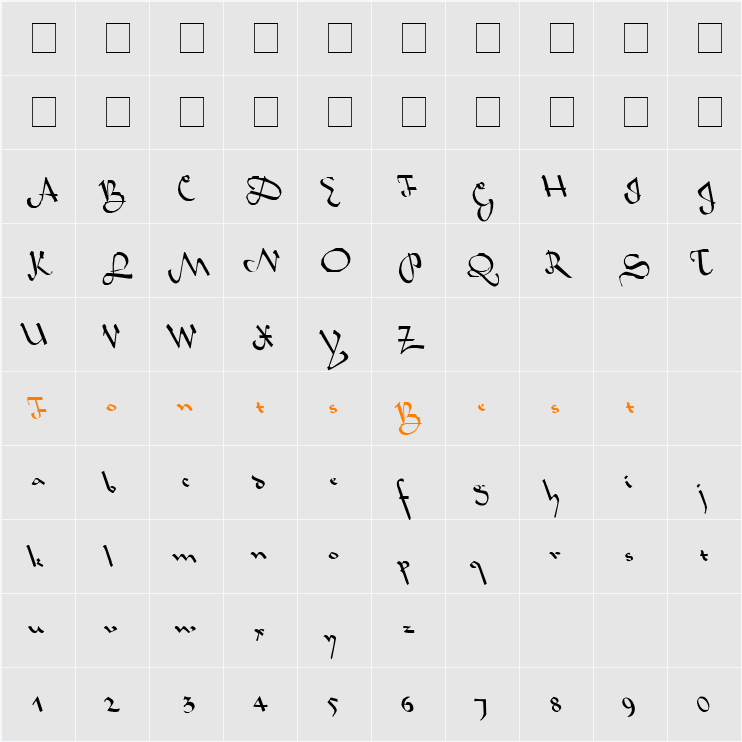 Sahara-Normal leftie Character Map