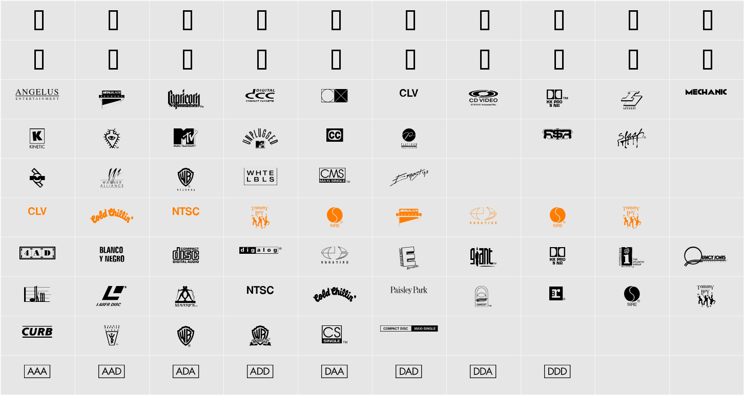 WarnerLogoFontNine Character Map