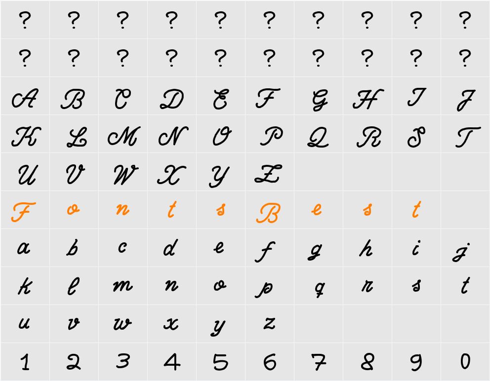 Write Righ Script Character Map