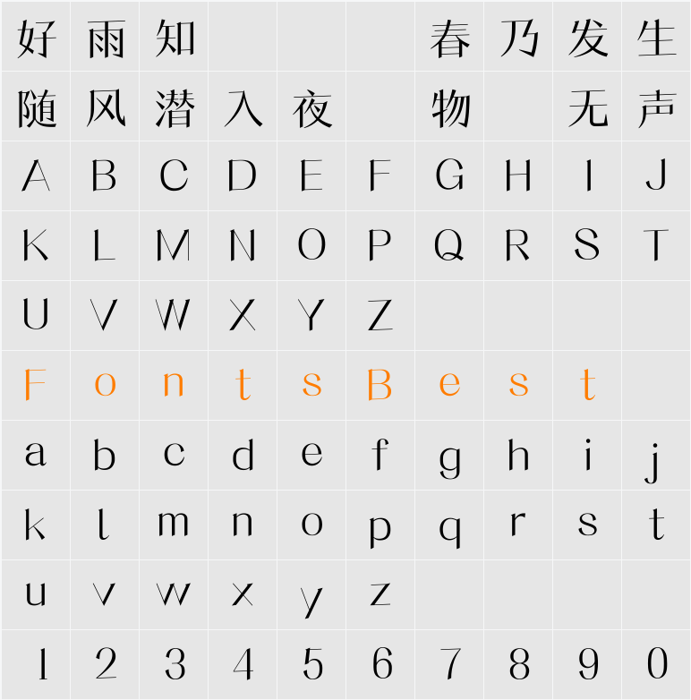 MSmart HK Medium Character Map