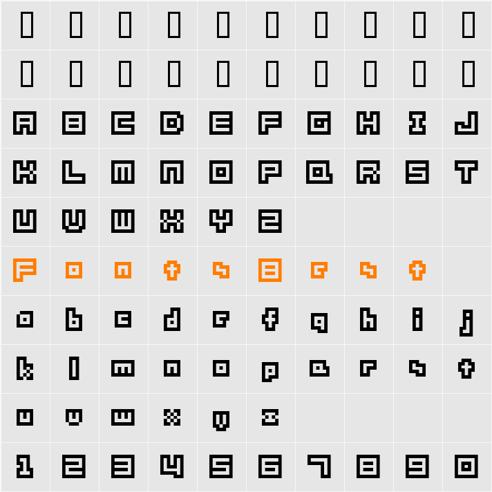 GoodfonT.NET XS05 Character Map