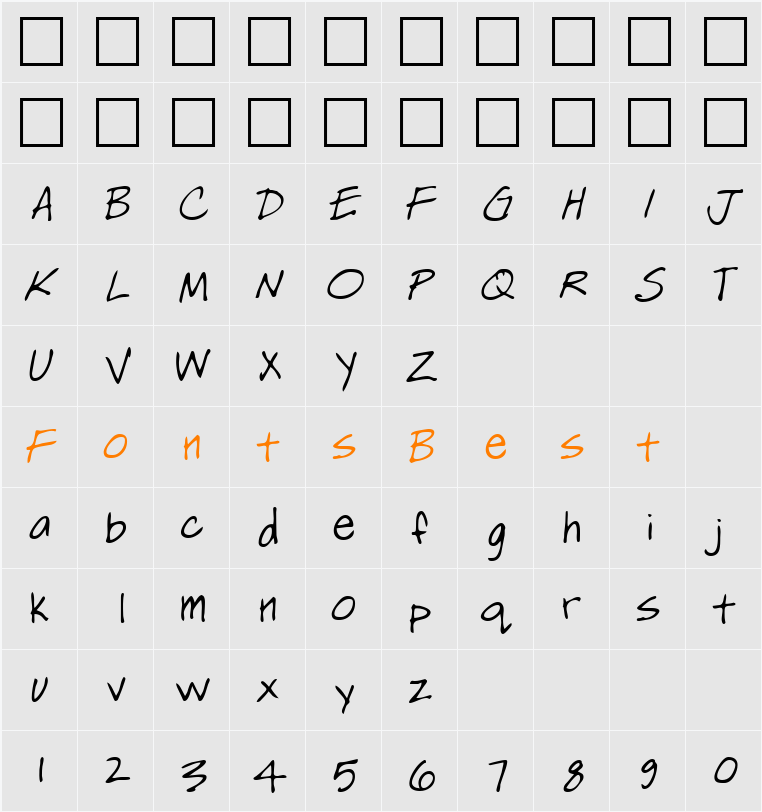 LEHN256 Character Map