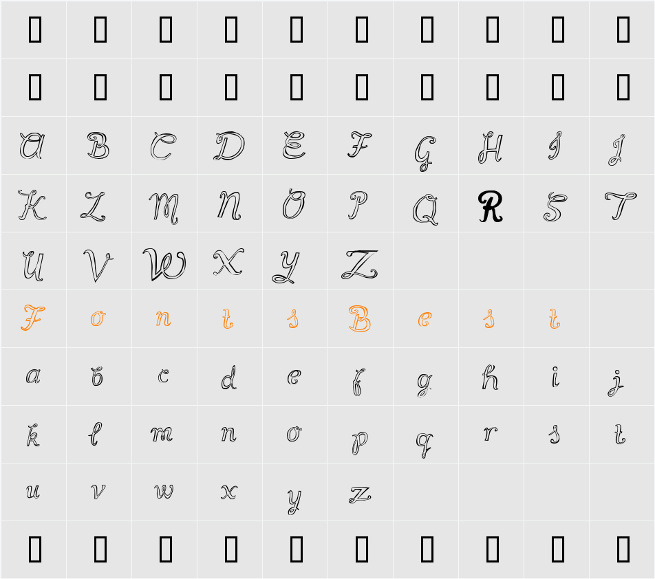 Scrapt Character Map