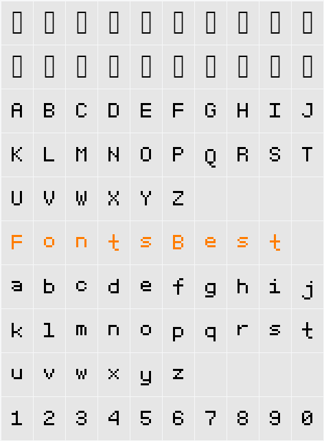SGK075 Character Map