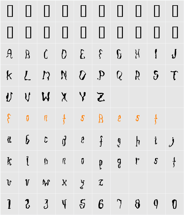 SlackScript Character Map