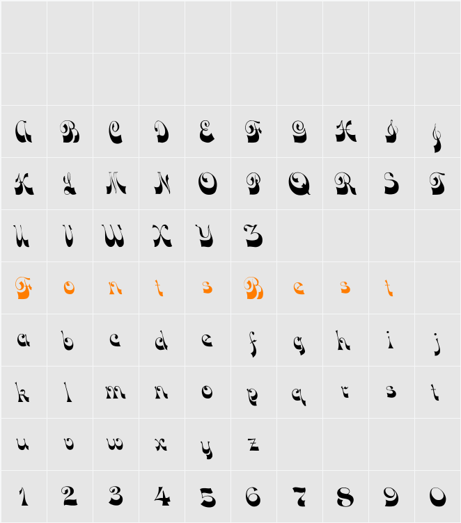 Down Wind Character Map