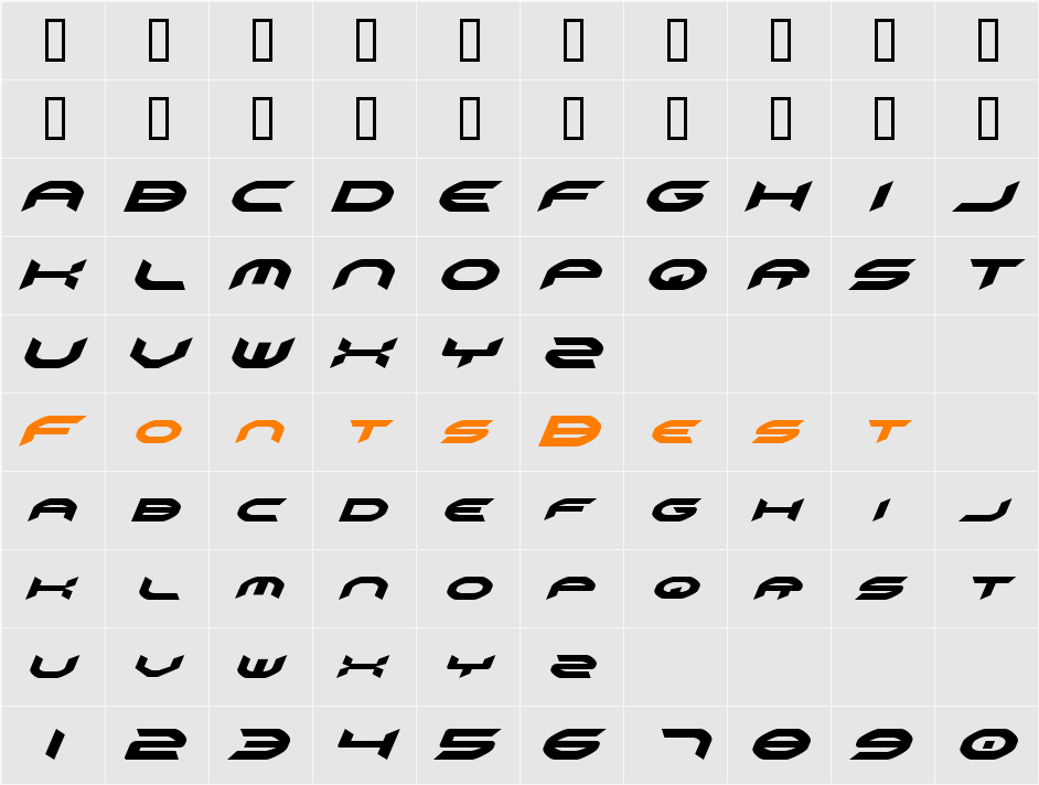 Omni Girl Italic Character Map