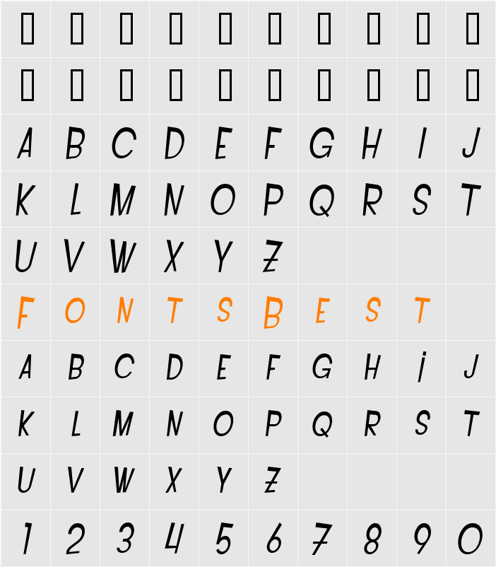PCLifeIntoxExt Character Map