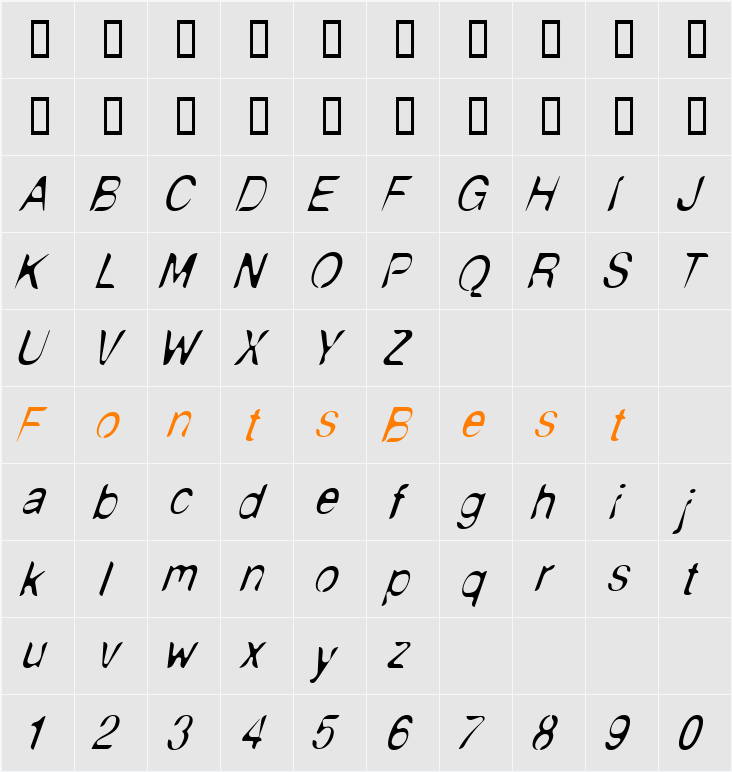 NudE Anorexic Italic Character Map