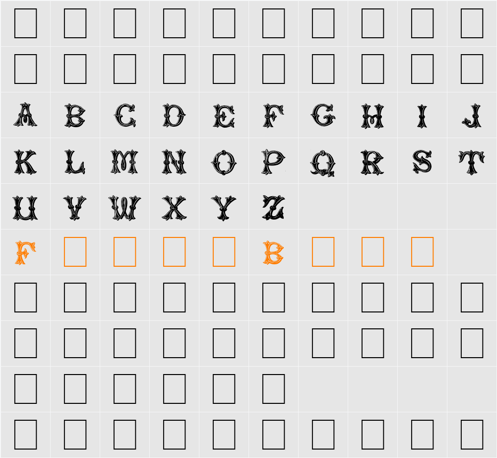 TrefoilCapitals Character Map