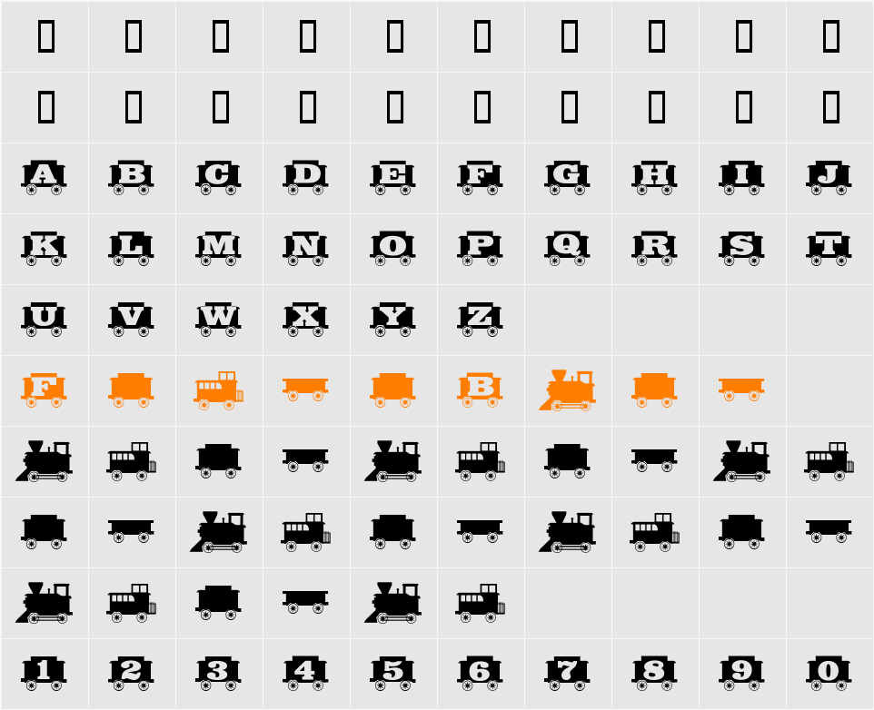 GrandFunkRR Character Map
