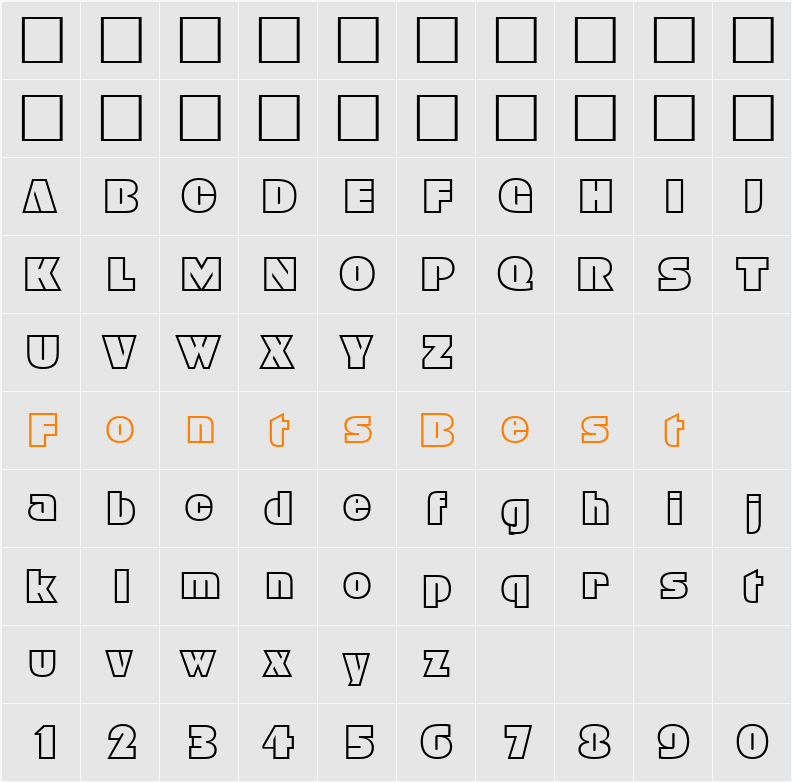 FFX Block Outline Character Map
