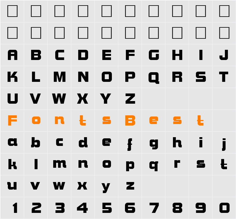 Bolt Character Map
