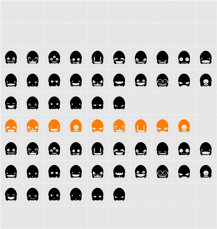Ghost Smileys Character Map