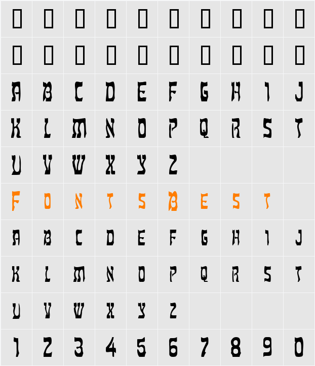 Shalom Character Map