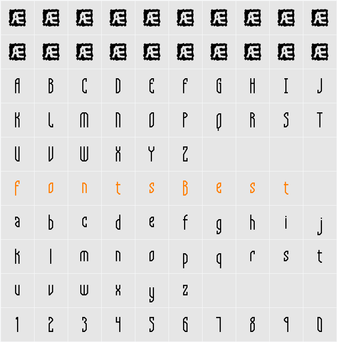 Supra Genius Lines BRK Character Map