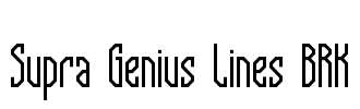 Supra Genius Lines BRK Font Image