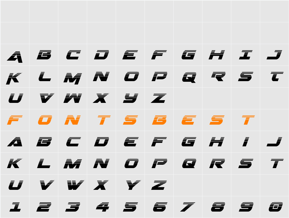 Gemina Halftone Italic Character Map
