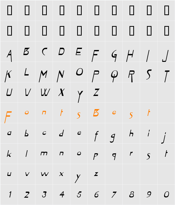 Tablet Character Map