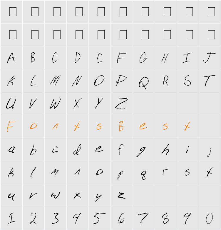 Popcorn Butt Character Map