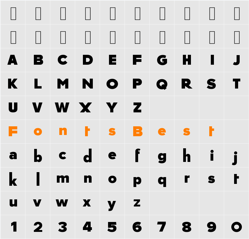 TCF Print Character Map