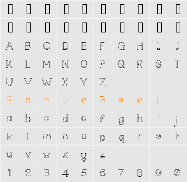 Technically Insane Outline Character Map