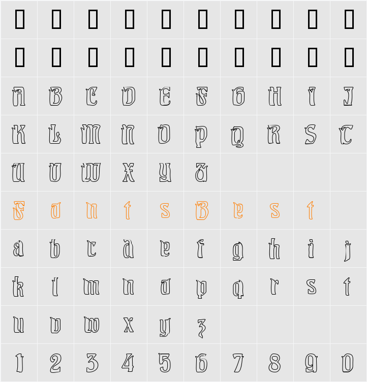 Pittoresk Hollow Character Map