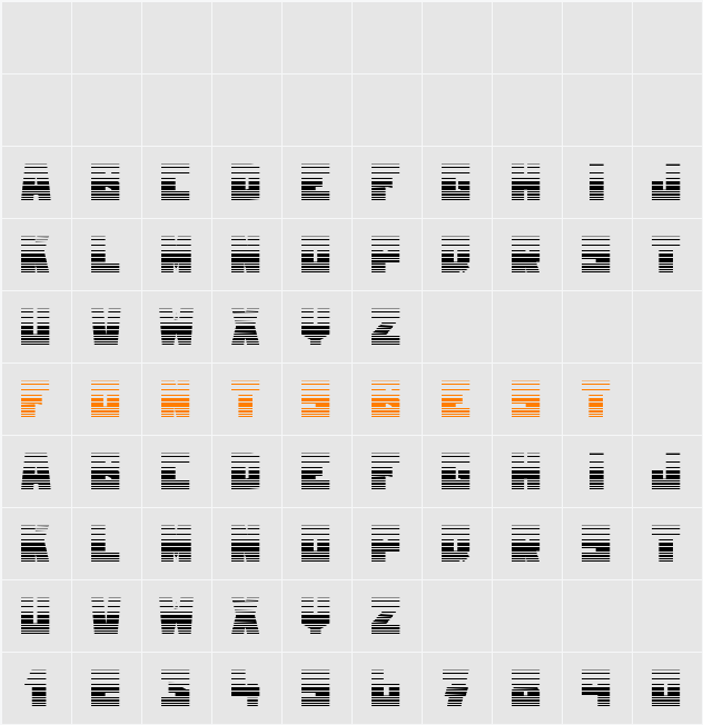 ROOSTER  Character Map