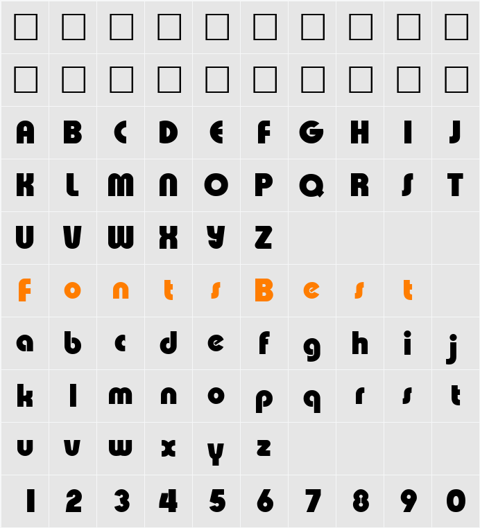 XpressiveBlack Character Map