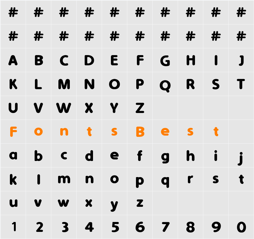 Simply Rounded Character Map