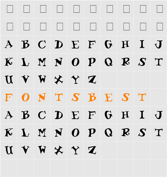 KoolKapsDisplay Character Map