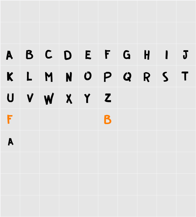 GUERRILLA FONT Character Map