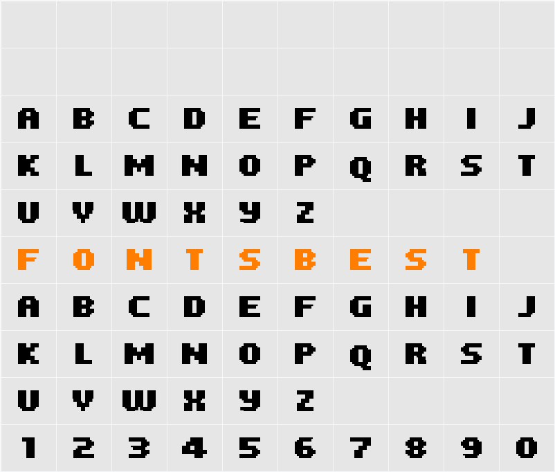 PF Tempesta Five Condensed Character Map
