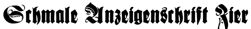 Schmale Anzeigenschrift Zier Font Image