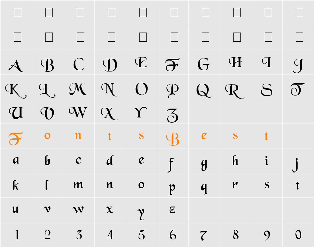 Tenace SSi Character Map
