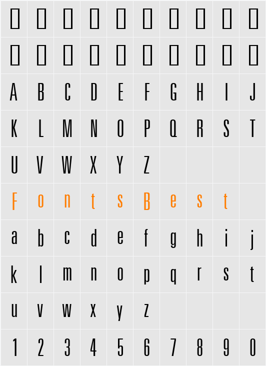 Univers LT 49 LightUltraCn Character Map