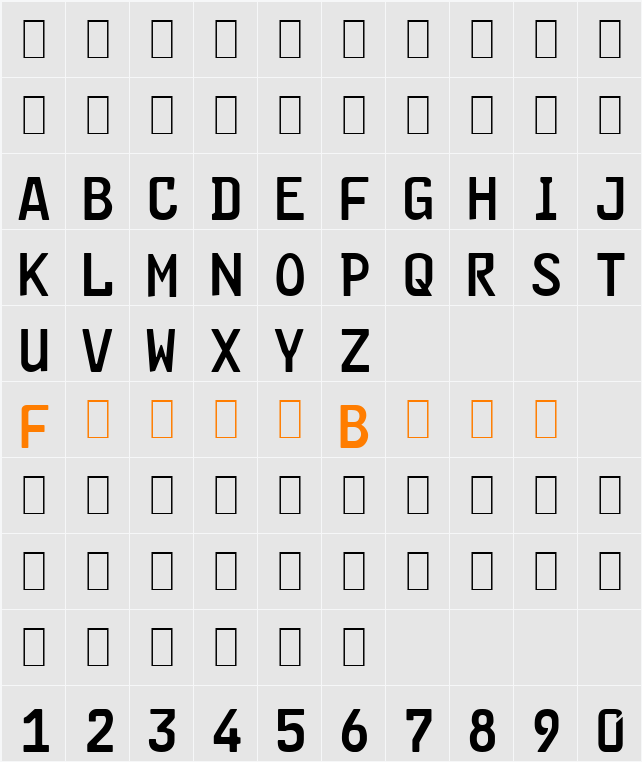FE-Font Character Map
