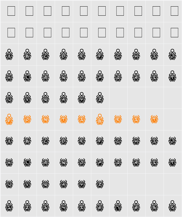 Scarab Border Character Map