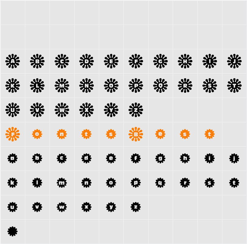Shower Flower Character Map
