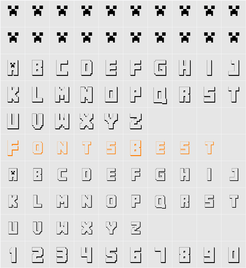 MINECRAFT PE Character Map