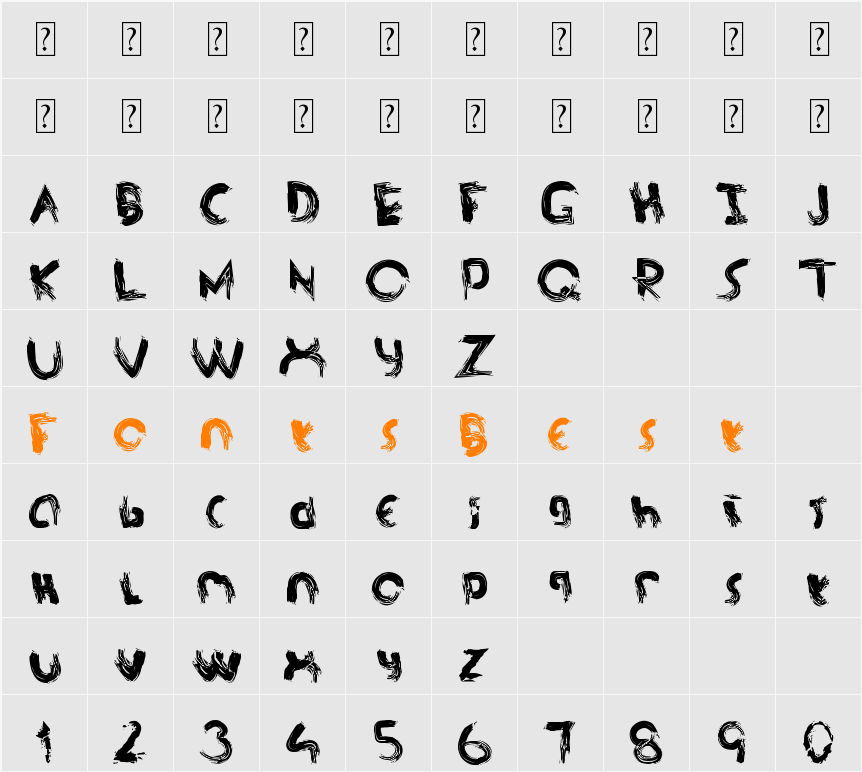 asdf Character Map