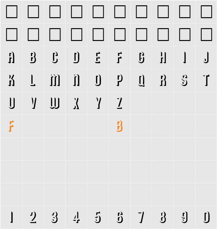 RoundedRelief Character Map