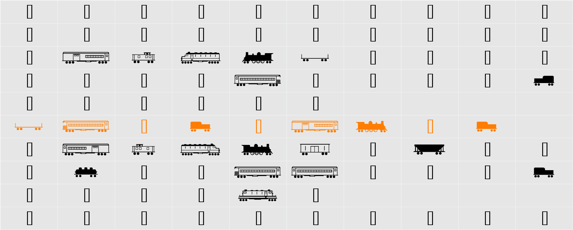 Trains Character Map