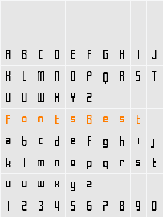SF Laundromatic Condensed Character Map