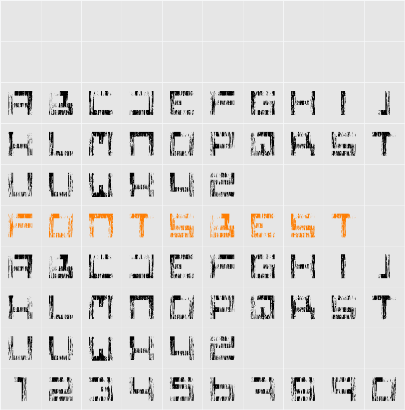 Square One Grunge Character Map