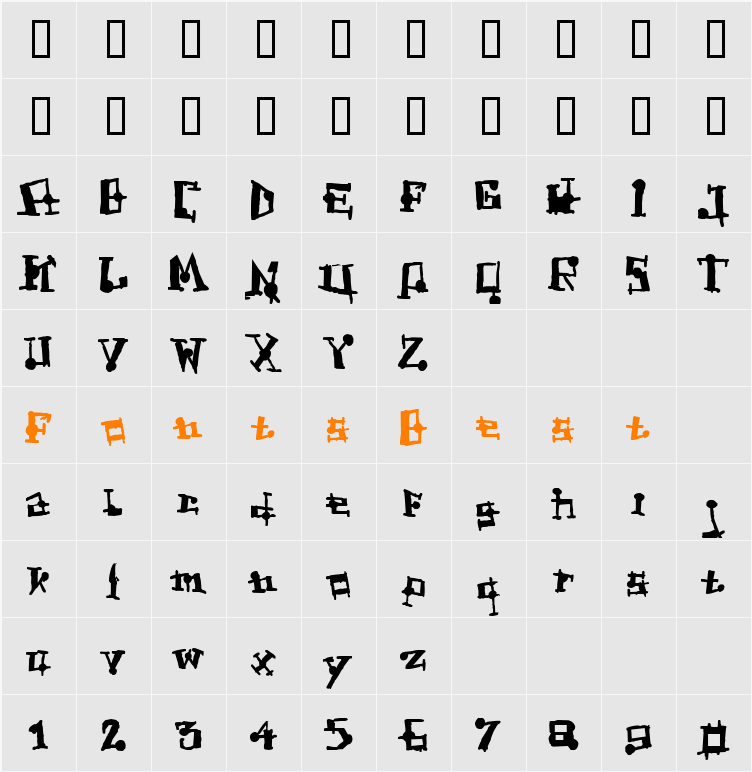 FrogAss Character Map
